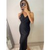 Šaty elegantní společenské dlouhé na ramínka třpytivé dámské (S/M ONE SIZE) ITALSKá MóDA IMM2255333/DU (Velikost S/M/L, Barva béžová)