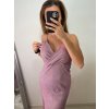 Šaty elegantní společenské dlouhé na ramínka třpytivé dámské (S/M ONE SIZE) ITALSKá MóDA IMM2255333/DU (Velikost S/M/L, Barva béžová)