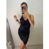 Šaty elegantní třpytivé na ramínka dámské (S/M ONE SIZE) ITALSKÁ MÓDA IMWE224059/DU