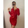 Šaty elegantní třpytivé dlouhý rukáv dámské (S/M ONE SIZE) ITALSKá MóDA IMM22EL5236/DU