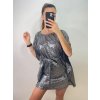 Šaty motýlkové elegantní třpytivé s flitry dlouhý rukáv dámský (S/M ONE SIZE) ITALSKÁ MÓDA IMM22EL5203/DU (Velikost S/M/L, Barva Černá)