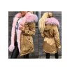 Kabát zimní parka s kožíškem dámská  (s-m-l) K-ZELL ITALSKá MODA 8035K-B/DR (Velikost S, Barva tmavě béžová)