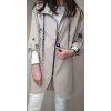 Bunda/Kabát dlouhý rukáv dámská (L/XL ONE SIZE) ITALSKÁ MODA IM4211321/DR (Velikost S/M/L, Barva béžová)