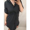 Šaty košilové oversize krátký rukáv dámské (M/L//XL ONE SIZE) ITALSKÁ MÓDA IM422525/DR (Velikost M/L, Barva Černá)