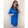 Šaty košilové oversize krátký rukáv dámské (M/L//XL ONE SIZE) ITALSKÁ MÓDA IM422525/DR (Velikost M/L, Barva Černá)