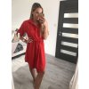 Šaty košilové oversize krátký rukáv dámské (M/L//XL ONE SIZE) ITALSKÁ MÓDA IM422525/DR (Velikost M/L, Barva Černá)