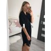 Šaty košilové oversize krátký rukáv dámské (M/L//XL ONE SIZE) ITALSKÁ MÓDA IM422525/DR (Velikost M/L, Barva Černá)