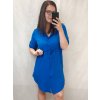 Šaty košilové oversize krátký rukáv dámské (M/L//XL ONE SIZE) ITALSKÁ MÓDA IM422525/DR (Velikost M/L, Barva Černá)
