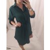Šaty košilové oversize krátký rukáv dámské (M/L//XL ONE SIZE) ITALSKÁ MÓDA IM422525/DR (Velikost M/L, Barva Černá)