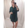 Šaty košilové oversize krátký rukáv dámské (M/L//XL ONE SIZE) ITALSKÁ MÓDA IM422525/DR (Velikost M/L, Barva Černá)