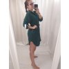 Šaty košilové oversize krátký rukáv dámské (M/L//XL ONE SIZE) ITALSKÁ MÓDA IM422525/DR (Velikost M/L, Barva Černá)