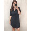 Šaty košilové oversize krátký rukáv dámské (M/L//XL ONE SIZE) ITALSKÁ MÓDA IM422525/DR (Velikost M/L, Barva Černá)