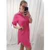 Šaty košilové oversize krátký rukáv dámské (M/L//XL ONE SIZE) ITALSKÁ MÓDA IM422525/DR (Velikost M/L, Barva Černá)