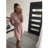 Šaty košilové oversize krátký rukáv dámské (M/L//XL ONE SIZE) ITALSKÁ MÓDA IM422525/DR (Velikost M/L, Barva Černá)
