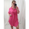 Šaty košilové oversize krátký rukáv dámské (M/L//XL ONE SIZE) ITALSKÁ MÓDA IM422525/DR (Velikost M/L, Barva Černá)