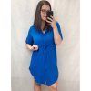 Šaty košilové oversize krátký rukáv dámské (M/L//XL ONE SIZE) ITALSKÁ MÓDA IM422525/DR (Velikost M/L, Barva Černá)