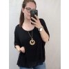 Tunika/halenka krátký rukáv s přívěškem šifon dámské (L/XL/2XL ONE SIZE) ITALSKÁ MÓDA IM422500/DR