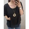 Tunika/halenka krátký rukáv s přívěškem šifon dámské (L/XL/2XL ONE SIZE) ITALSKÁ MÓDA IM422500/DR
