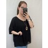Tunika/halenka krátký rukáv s přívěškem šifon dámské (L/XL/2XL ONE SIZE) ITALSKÁ MÓDA IM422500/DR