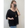 Tunika/halenka krátký rukáv s přívěškem šifon dámské (L/XL/2XL ONE SIZE) ITALSKÁ MÓDA IM422500/DR