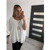 Tunika/halenka krátký rukáv s přívěškem šifon dámské (L/XL/2XL ONE SIZE) ITALSKÁ MÓDA IM422500/DR