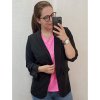 Sako elegantní dlouhý rukáv dámské (XL-2XL-3XL-4XL) ITALSKÁ MÓDA IMWT22m2-m10204/DR (Velikost XL, Barva Černá)