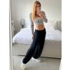 Kalhoty aladinky harémky dlouhé dámské (M/L ONE SIZE) ITALSKÁ MÓDA IMD22212/DR (Velikost M/L, Barva tmavě modrá)