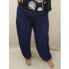 Kalhoty aladinky harémky dlouhé dámské (M/L ONE SIZE) ITALSKÁ MÓDA IMD22212/DR (Velikost M/L, Barva tmavě modrá)