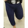 Kalhoty aladinky harémky dlouhé dámské (M/L ONE SIZE) ITALSKÁ MÓDA IMD22212/DR (Velikost M/L, Barva tmavě modrá)