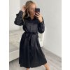 Šaty košilové dlouhý rukáv dámské (S/M ONE SIZE) ITALSKÁ MÓDA IMPBR22H2671-R3/DR (Velikost S/M/L, Barva Černá)