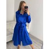 Šaty košilové dlouhý rukáv dámské (S/M ONE SIZE) ITALSKÁ MÓDA IMPBR22H2671-R3/DR (Velikost S/M/L, Barva Černá)