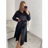 Šaty košilové dlouhý rukáv dámské (S/M ONE SIZE) ITALSKÁ MÓDA IMPBR22H2671-R3/DR (Velikost S/M/L, Barva Černá)