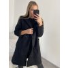 Kabát beránkový flaušový dlouhý rukáv dámský (S/M/L ONE SIZE) ITALSKÁ MÓDA IMT22017/DR (Velikost M/L, Barva béžová)