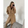 Kabát beránkový flaušový dlouhý rukáv dámský (S/M/L ONE SIZE) ITALSKÁ MÓDA IMT22017/DR (Velikost M/L, Barva béžová)
