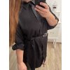 Košile prodloužená/šaty košilové s páskem dlouhý rukáv dámské nadrozměr (XL/2XL ONE SIZE) ITALSKÁ MÓDA IMPBB222713DS/DR