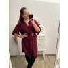 Košile prodloužená/šaty košilové s páskem dlouhý rukáv dámské nadrozměr (XL/2XL ONE SIZE) ITALSKÁ MÓDA IMPBB222713DS/DR
