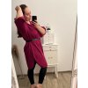 Košile prodloužená/šaty košilové s páskem dlouhý rukáv dámské nadrozměr (XL/2XL ONE SIZE) ITALSKÁ MÓDA IMPBB222713DS/DR