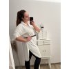 Košile prodloužená/šaty košilové s páskem dlouhý rukáv dámské nadrozměr (XL/2XL ONE SIZE) ITALSKÁ MÓDA IMPBB222713DS/DR