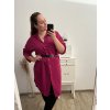 Košile prodloužená/šaty košilové s páskem dlouhý rukáv dámské nadrozměr (XL/2XL ONE SIZE) ITALSKÁ MÓDA IMPBB222713DS/DR
