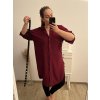 Košile prodloužená/šaty košilové s páskem dlouhý rukáv dámské nadrozměr (XL/2XL ONE SIZE) ITALSKÁ MÓDA IMPBB222713DS/DR