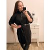 Košile prodloužená/šaty košilové s páskem dlouhý rukáv dámské nadrozměr (XL/2XL ONE SIZE) ITALSKÁ MÓDA IMPBB222713DS/DR