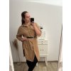 Košile prodloužená/šaty košilové s páskem dlouhý rukáv dámské nadrozměr (XL/2XL ONE SIZE) ITALSKÁ MÓDA IMPBB222713DS/DR