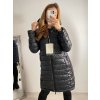 Kabát oboustranný s kapucí dlouhý rukáv dámské (S-2XL) ITALSKÁ MÓDA IMPSS22D2-3873/DR (Velikost S, Barva Černá)