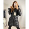 Kabát oboustranný s kapucí dlouhý rukáv dámské (S-2XL) ITALSKÁ MÓDA IMPSS22D2-3873/DR (Velikost S, Barva Černá)