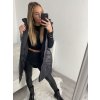 Vesta s kapucí bez rukávu dámská (S/M ONE SIZE) ITALSKÁ MÓDA IMPLI2220587/DR (Velikost S/M/L, Barva Černá)