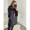 Vesta s kapucí bez rukávu dámská (S/M ONE SIZE) ITALSKÁ MÓDA IMPLI2220587/DR (Velikost S/M/L, Barva Černá)