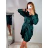 Šaty saténové košilové s páskem dlouhý rukáv dámské (S/M ONE SIZE) ITALSKÁ MÓDA IMWD223001/DR (Velikost S/M/L, Barva béžová)