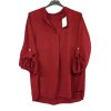 Tunika košilová dlouhý rukáv dámská nadrozměr (XL/2XL ONE SIZE) ITALSKÁ MÓDA IMD221065/DU (Velikost XL/2XL, Barva zelená smaragdová)