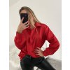 Košile saténová dlouhý rukáv dámské (S/M/L ONE SIZE) ITALSKá MóDA IM322560/DR (Velikost M/L, Barva červená)