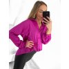 Košile saténová dlouhý rukáv dámské (S/M/L ONE SIZE) ITALSKá MóDA IM322560/DR (Velikost M/L, Barva červená)
